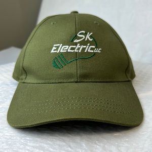 SK Electric LLC Men’s Adjustable Strap Embroidered Cap Green